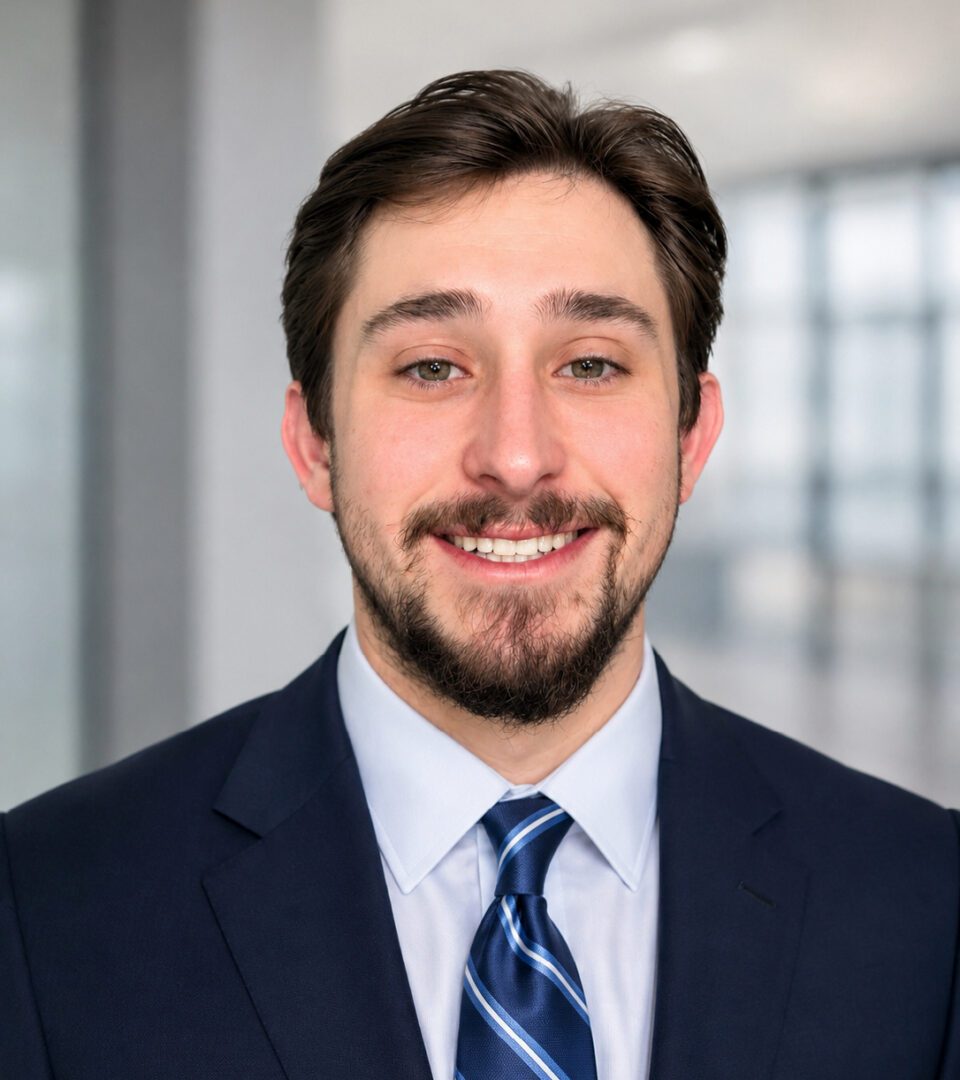 Smiling young man in suit and tie